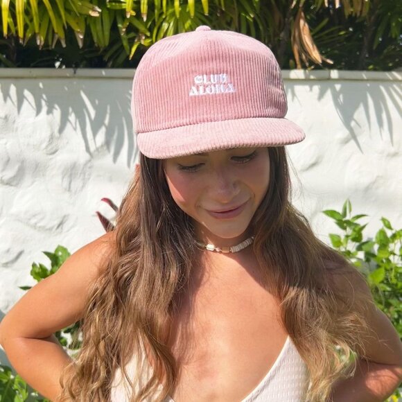ALOHA Collection Club Aloha Cord Trucker Hat - Rose Pink - One Size - Picture 2 of 7